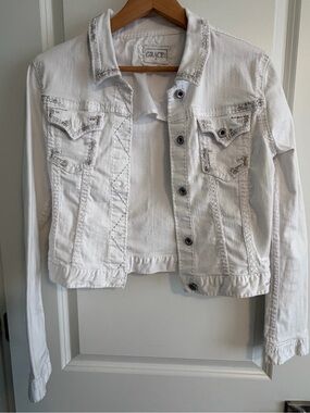 Grace White Denim Trucker Jacket - Cropped Women's Jean Jacket